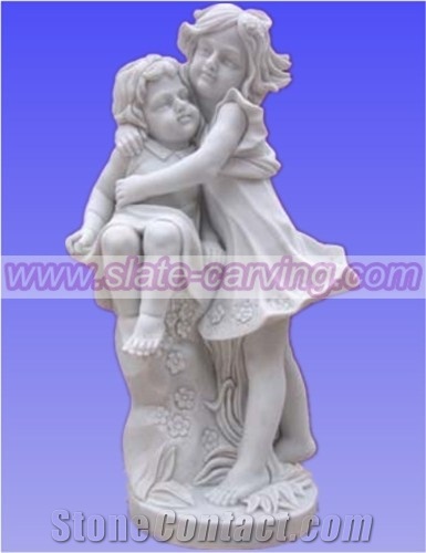 China White Marble Children Statues