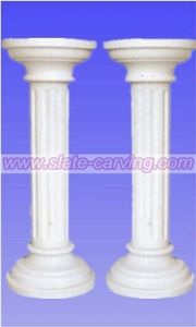 China White Marble Roman Column, White Marble Roman Columns