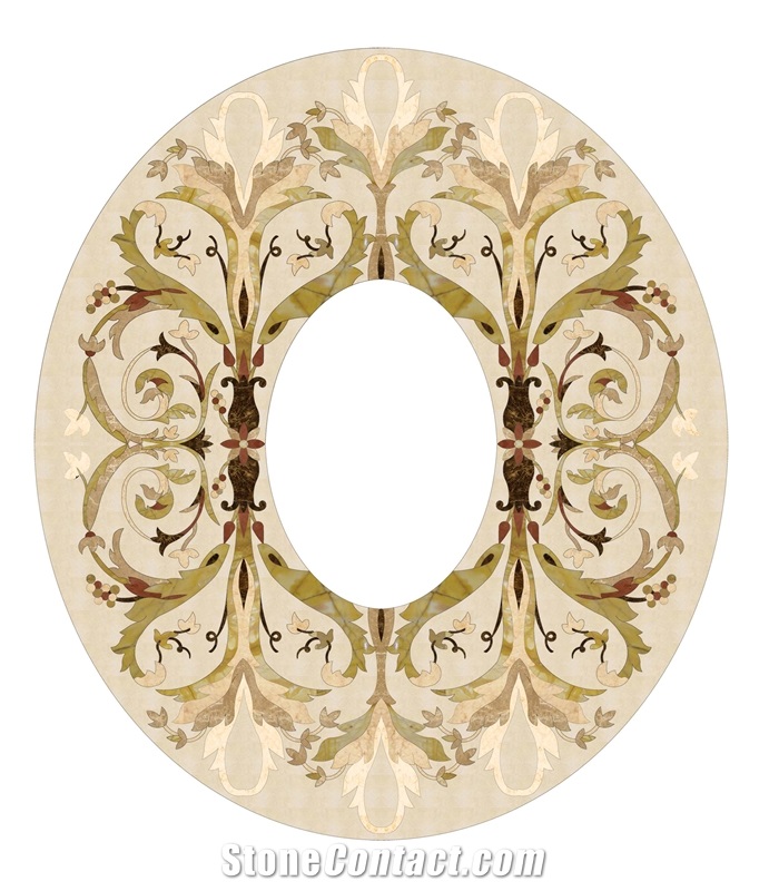 An Outstanding Subtle Piece Of Art for Your Foyer. Marble Polished Flooring Water Ject Medallion for Indoor Decoration, Fine Art Marble Floors Ltd