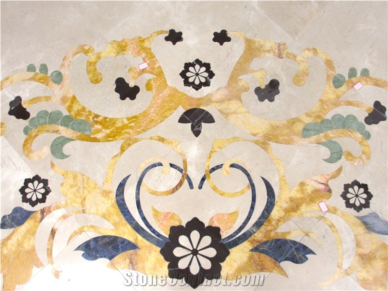 Beige Marble for Interior Decoration, Polished Flooring Water Jet Medallion for Indoor Decoration,Fine Art Marble Floors Ltd