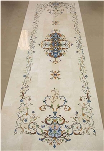 Hesam Abu Dhabi Bernini Expensive Stones Full View, Stone Polished Flooring Waterjet Medallion for Indoor Decoration, Fine Art Marble Floors Ltd