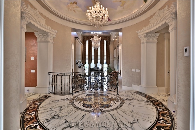 Marble Waterjet Medallion,Floor Medallion, Polished Flooring Marble Medallion, Fine Art Marble Floors Ltd