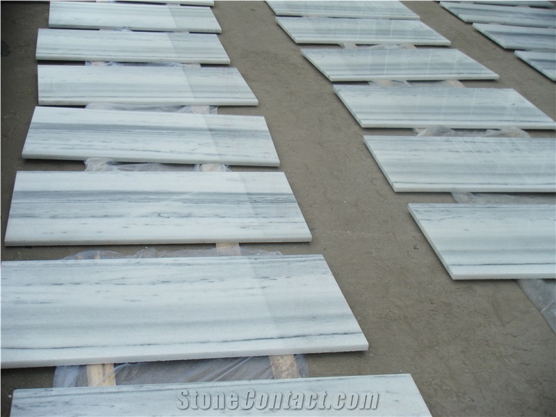 Fantastic White Wooden Marble Big Slabs, China White Marble