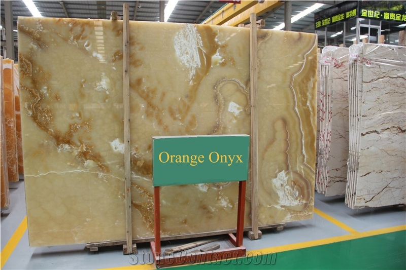 Orange Onyx Slabs for Indoor Decor, Iran Yellow Onyx