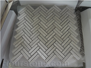 China White Marble Interior Linear Mosaic, Wall Covering, Basketweave Mosaic, Decorate Mosaic
