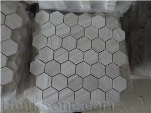 China White Marble Mosaic Tiles, Italy Carrara White Mosaic, Polished, for Wall Covering