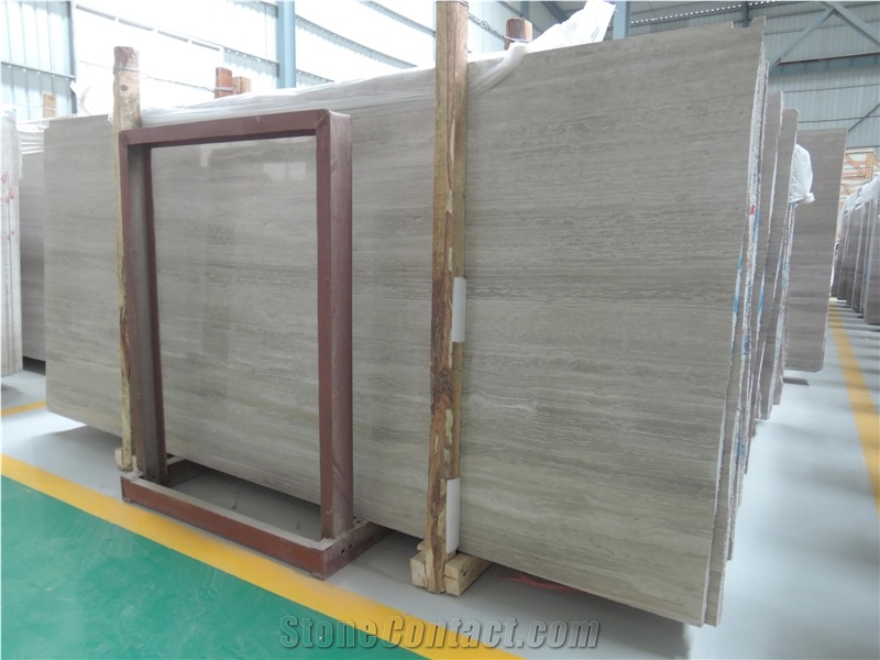 Guizhou Grey Wood Grain Marble Slab&Tile Vein Cut