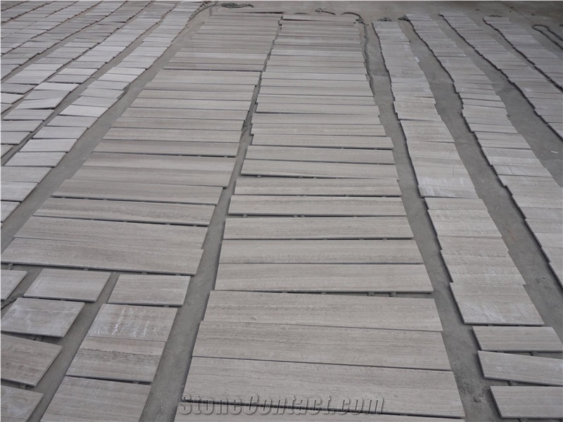 Wooden White Marble Tiles, China White Wood Grain Marble Slabs, Tiles, Sut to Size, Vein Cut, for Wall Covering, Wall Covering