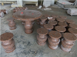 G652 Red Granite Garden Tables and Stools