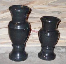 Shanxi Black Memorial Vase, Black Granite Urn, Vase & Bench
