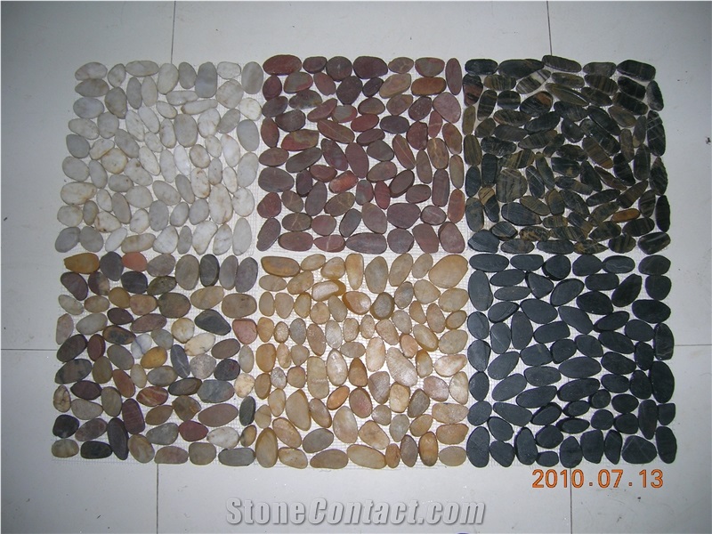 Black Pebble Stone Mosaic, Floor/Wall Mosaic