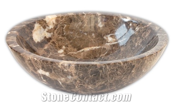 China Brown Marble Sinks & Basins, Natural Stone Sink Hot Selling