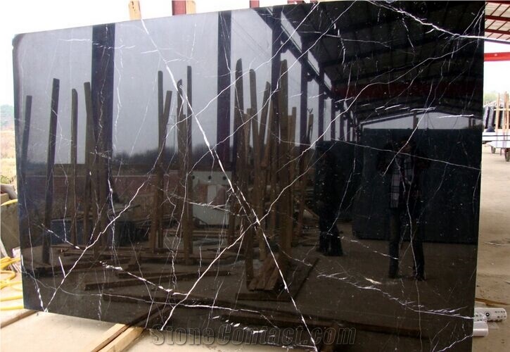 Hottest and High Quality Polished Nero Marquina Marble Slabs, Spain Black Marble
