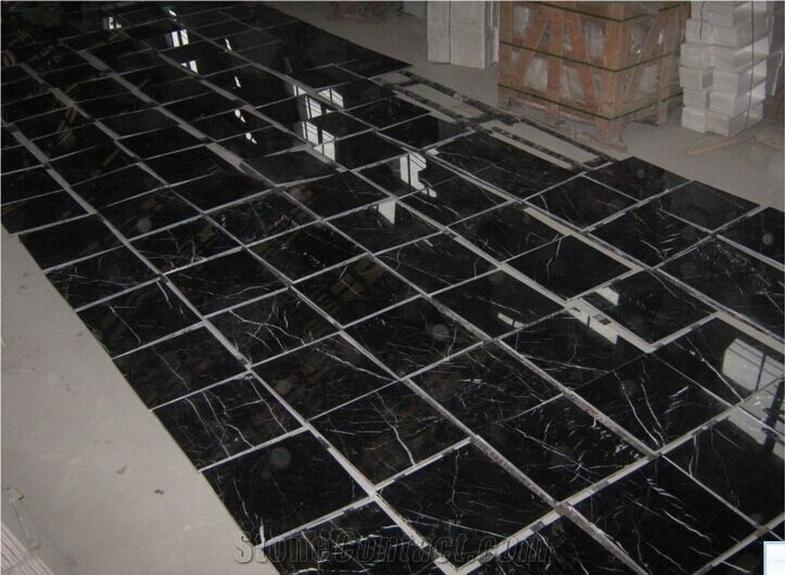 Hottest and High Quality Polished Nero Marquina Marble Slabs, Spain Black Marble