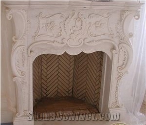 New Particularly White Marble Fireplace, Popular Fireplace Made in China