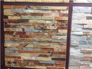 Rusty Slate Tiles Stacked Veneer 3d Wall Cladding