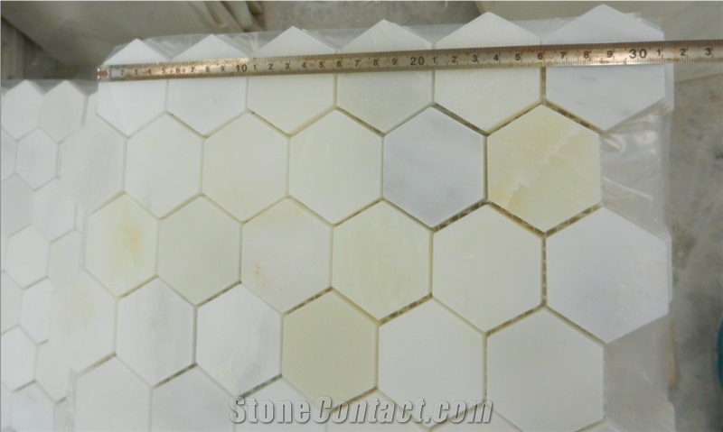 Wholesale Top Quality Natural White Marble Mosaic on Sale, Onyx White Marble Mosaic