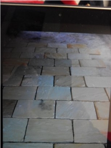 Fossil Mint Sandstone Tiles & Slabs India, White Sandstone Tiles & Slabs