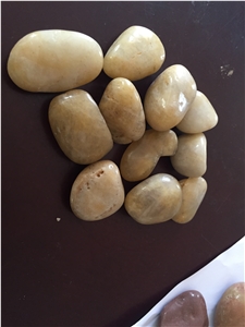 China Yellow Polished Pebble Stone, River Stone, Cobbles
