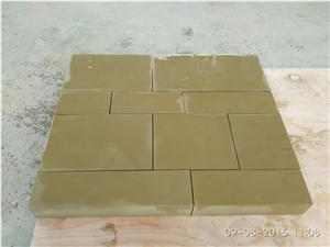 Beige Sandstone Paving Patern Cube Stone, Honed Surface Cheap Beige Sandstone Slabs & Tiles