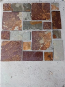 China Rust Brown Slate Culture Stone Pannel Wall Cladding Stacked Stone