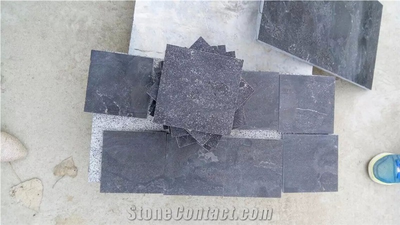 China Shandong Blue Limestone Honed Tiles & Slabs Cheap Price