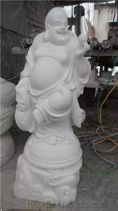 Eastern Buddhist Daoist Han White Marble Carving Sculptures