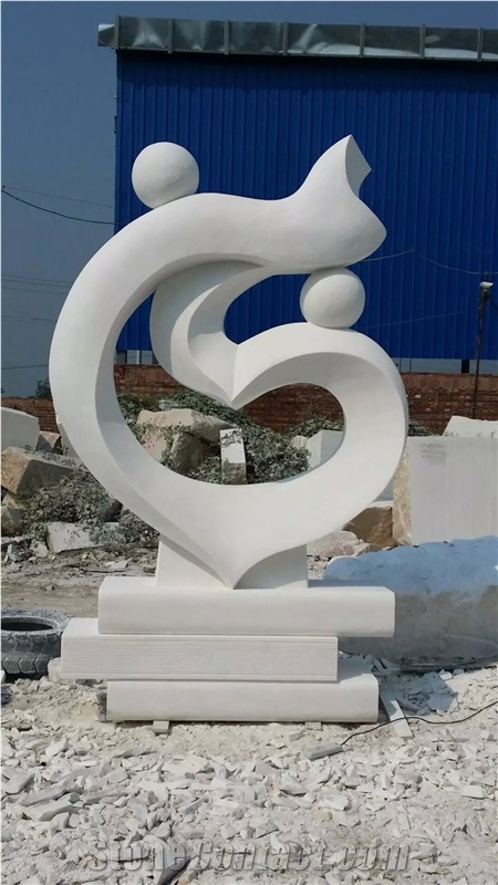 Han White Marble Business Logo Abstract Art Sculpture Public Sculpture