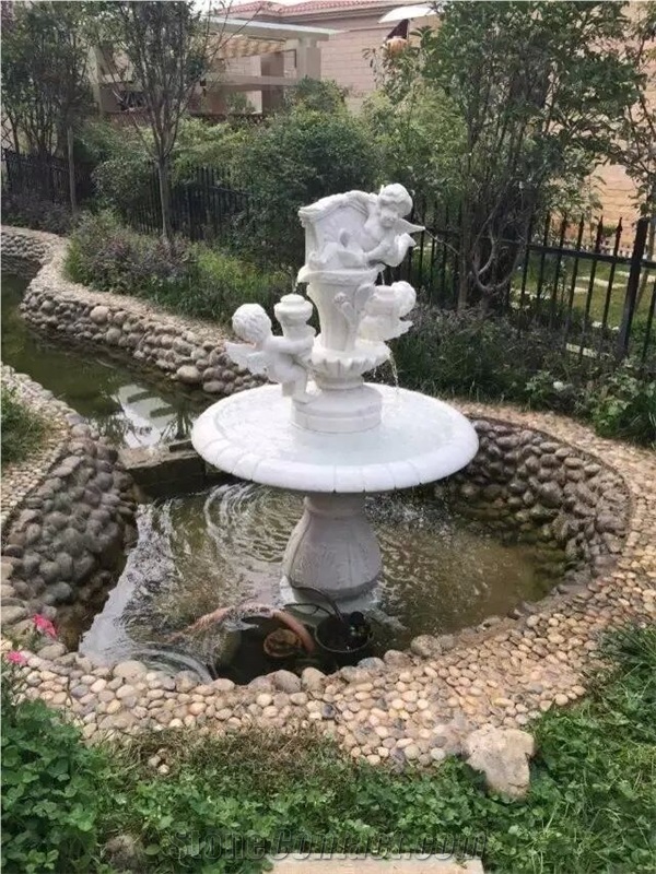 Han White Marble Carving Garden Fountain Small Fountain