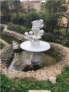 Han White Marble Carving Garden Fountain Small Fountain