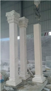 Han White Marble Carving Roman Pillars Colomn