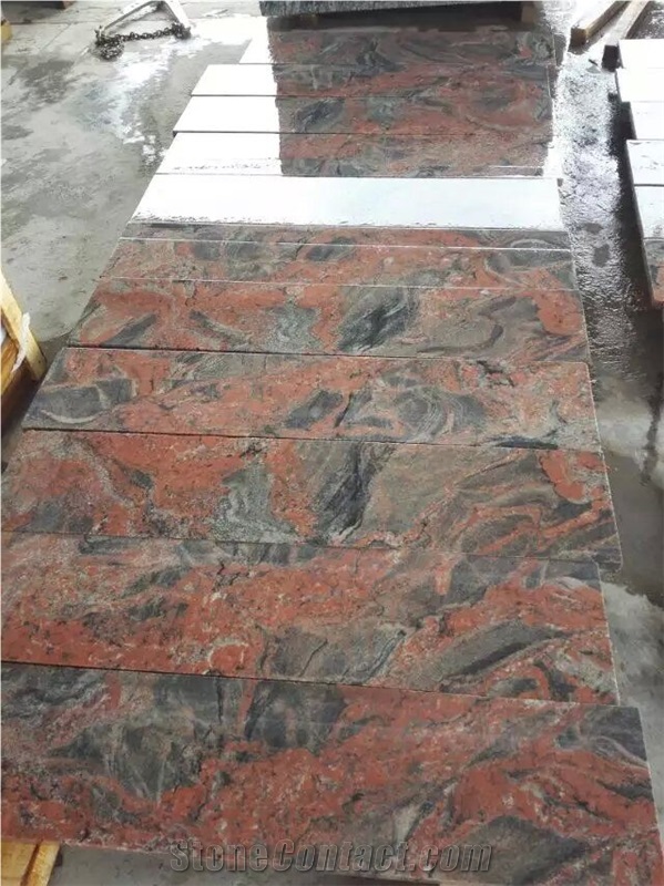 Hubei Sunset Red Cloud Granite Slabs Steps