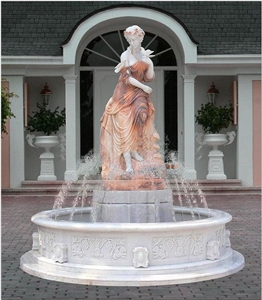 Marble Sculpture Women Carving Fountain, Han White Marble Fountain