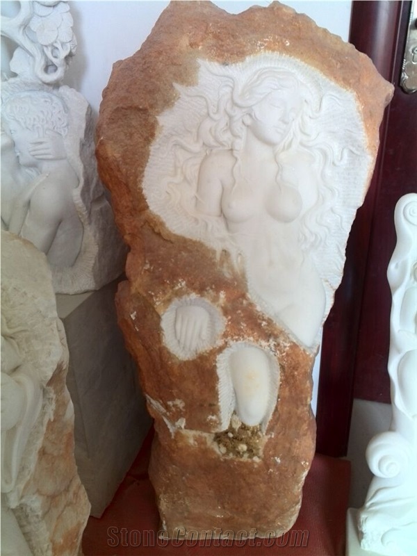 Natural Han White Marble Carving Western Figure Sculpture in Stock Low Prices
