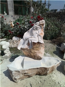 Natural Stone Han White Marble Carving Western Figure Sculpture in Stock Low Price