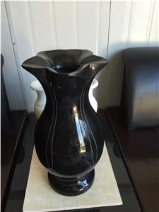 Shanxi Black Hebei Black China Absolutely Black Granite Vases, Tombstone Vases, Funeral Vases