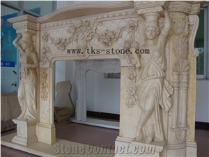 Angel Sculpture Fireplace Design