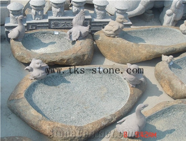 Beige Granite Animal Garden Fountains