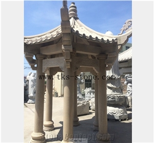 Beige Granite Chinese Ancient Gazebo
