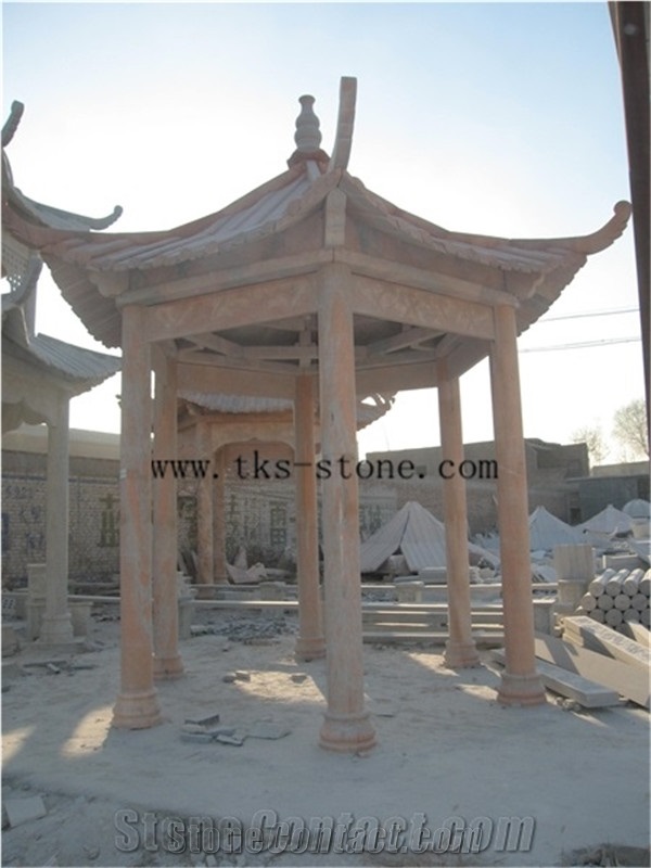 Beige Granite Chinese Ancient Gazebo