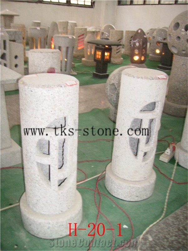 Beige Granite Lanterns,Lantern Sculptures,Lamps Caving,Garden Lanterns&Lamps,Japanese Lanterns,Exterior Lamps