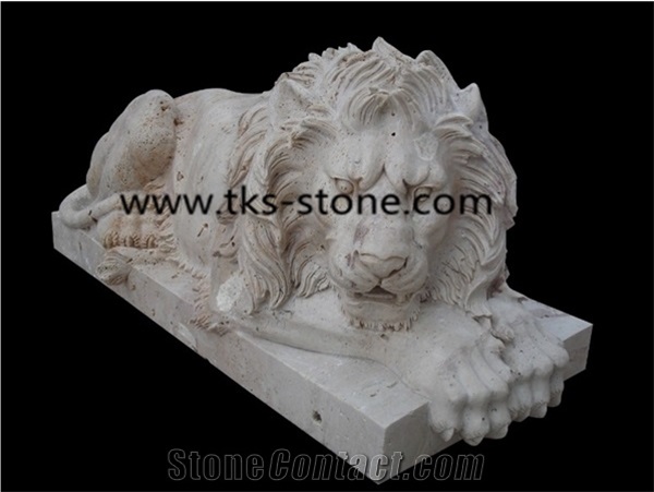 Beige Granite Lion Sculpture&Statue,Lions Caving,Lion Animal Sculptures,Garden Statues,Landscape Statues