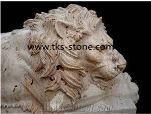 Beige Granite Lion Sculpture&Statue,Lions Caving,Lion Animal Sculptures,Garden Statues,Landscape Statues