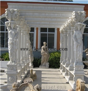 Beige Marble Carving Porches