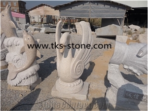 China Beige Granite Duck Sculptures&Statues,Beige Granite Duck Animal Sculptures,Duck Caving,Garden Statues