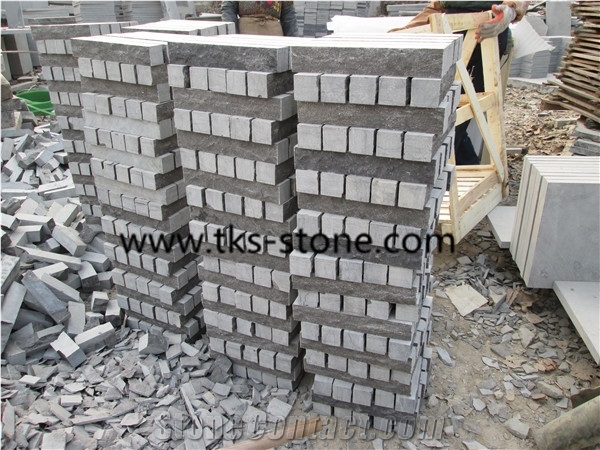 China Blue Limestone Cubestone Sides Natual Split