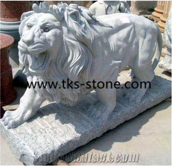 China Grey Granite Lion Sculptures & Statues,Lions Caving,Grey Granite Lion Animal Statues,Garden Sculptures,Western Statues