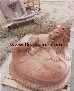 China White Granite Lion Sculptures & Statues,White Granite Lion Animal Sculptures,Lion Caving