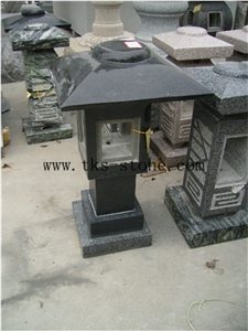 Chinese Black Granite Lantern, Black Granite Lanterns