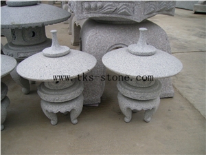 Chinese Grey Granite Lanterns